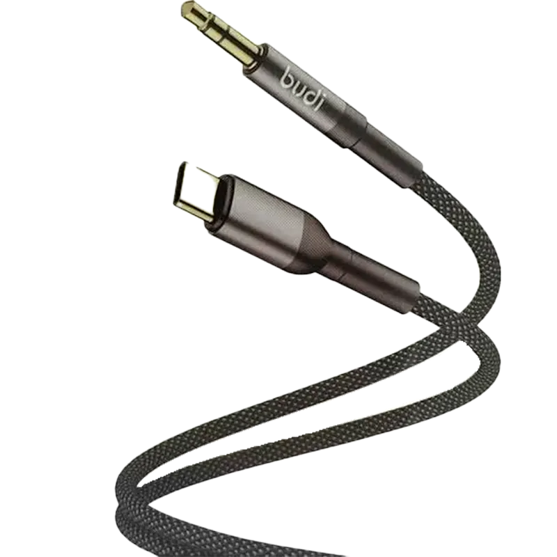 Budi DC131TX Type-C to Aux connector cable 1.2m Braided Aluminum shellMascom International.webp
